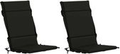 vidaXL - 2-delige hoogrugkussen GEMERT - 2 pcs - 100% Polyester - Zwart