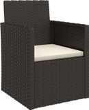 vidaXL Tuinstoel met kussen, polyrattan, zwart