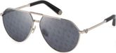 Philipp Plein Sonnenbrille Herren Spiegelgläser 64-12-145 SPP007M, Farbe:silber