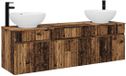 vidaXL Badkamerkastenset 3 st Oud hout 49 x 44,5 x 66,5 cm