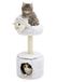 Nobleza Krabpaal voor Katten - Krabmeubel met Huisje en Ligmand - Fluffy Schaap - 67 cm - Wit/Grijs