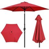 Yaheetech Parasol de jardin Ø 269 cm - Rouge - Parasol inclinable avec manivelle et protection UV UPF 50+
