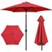 Yaheetech Parasol de jardin Ø 269 cm - Rouge - Parasol inclinable avec manivelle et protection UV UPF 50+