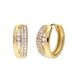 Lucardi Dames Zilveren goldplated oorringen met zirkonia voor dames - Oorbellen - 925 Zilver - Goudkleurig
