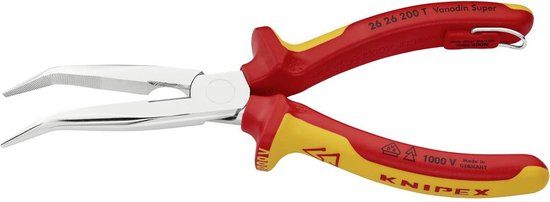 Knipex 26 26 200 T Platte rondbektang 40° gebogen 200 mm