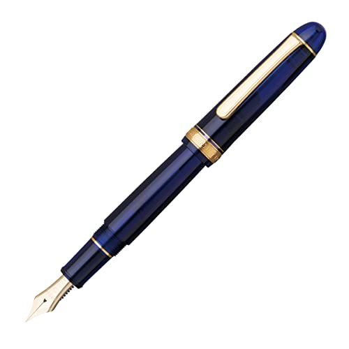 PLATINUM Japanse vulpen # 3776 Century Gold Trim Chartres Blue B/Blauw