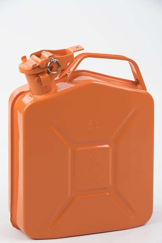 Minalco benzine jerrycan - metaal 5 Ltr - UN goedgekeurd - Oranje