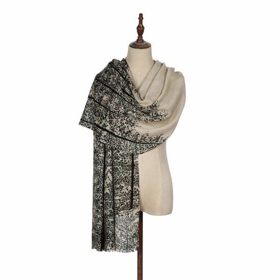 Loberon Sjaal Daralon beige/zwart