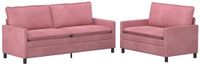 vidaXL Bankstel 2 zit Roze Fluweel
