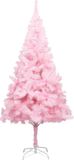 vidaXL Kunstkerstboom met standaard 210 cm PVC roze