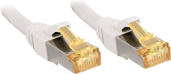 LINDY 47326 RJ45 Netwerkkabel, patchkabel CAT 6a (losse kabel CAT 7) S/FTP 5.00 m Wit Snagless