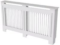 Happiq Radiatorombouw Valora - 152x92 cm - Ombouw rooster - Verticale panelen - MDF - Stijlvol - Blanc