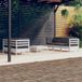 The Living Store Loungeset Grenenhout - Wit - 2-zits - Hout - Met kussens