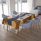 Bonamaison Tafelkleed, Anti-Mold, Sneldrogend, Waterdicht, 100% Polyester Tafellaken, Bruine tinten, 140 x 200 Cm