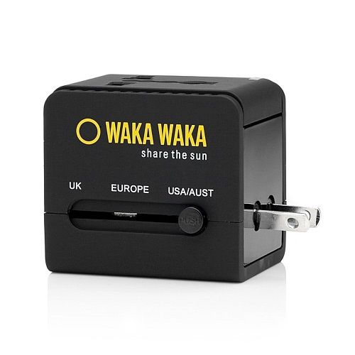 WakaWaka Wereld Reisstekker - Zwart