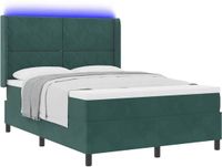 vidaXL Boxspringbed met hoofdeinde Groen 140 x 190 cm Fluweel