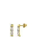 Lucardi Dames Oorbellen met diamant 0,02ct - Oorbellen - Cadeau - 14 Karaat Goud - Geelgoud