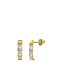 Lucardi Dames Oorbellen met diamant 0,02ct - Oorbellen - Cadeau - 14 Karaat Goud - Geelgoud