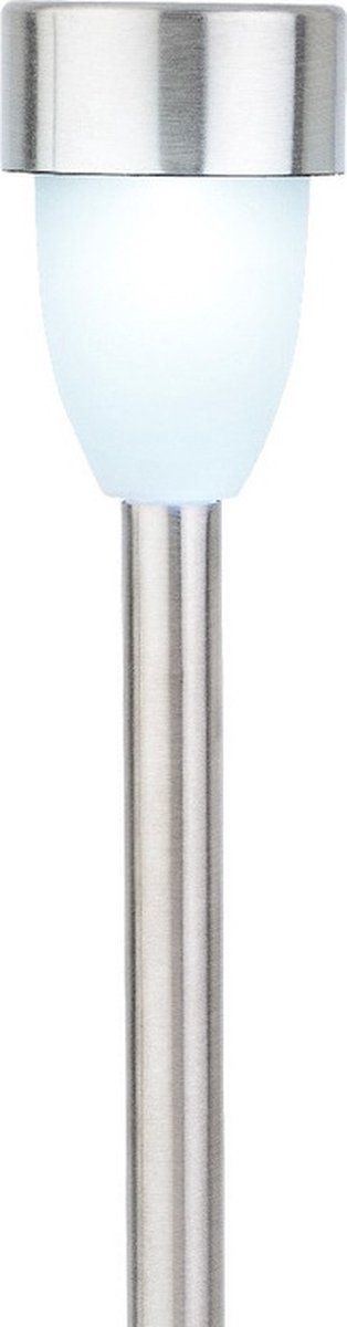 Lumineo Solar Steeklamp - Zilver - 36cm - Warm Wit