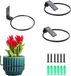 Support de pot de fleurs pliable en métal, 3 pièces, avec vis pour décoration de jardin intérieure et extérieure (4 pouces)