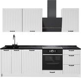 Vicco Complete keukeneenheid Fame-Line, Wit Landhuis/Wit, 230 cm, WB Antraciet