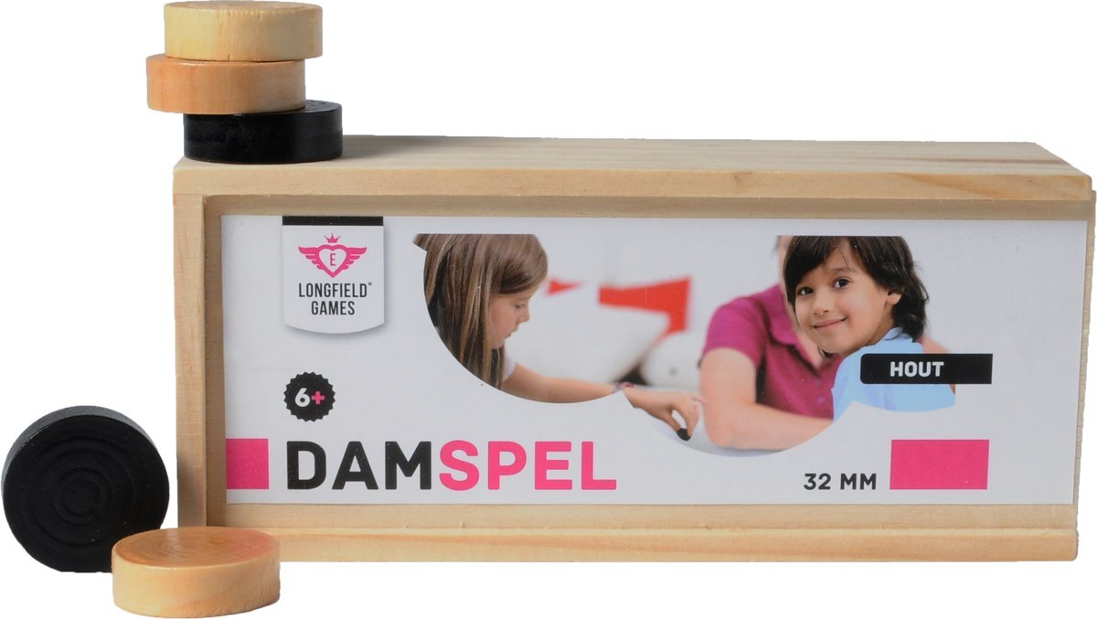 Longfield Games Damstenen in een Houten Kistje