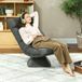 Fauteuil de sol pivotant à 360°, chaise pliable en velours, dossier inclinable 5 niveaux, 70x62x95cm, gris foncé