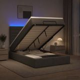 vidaXL Ottomaans Bed met Matras en LED Donkergrijs 120 x 200 cm Stof