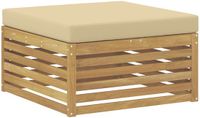 vidaXL - Repose-pieds - Acacia massif - Blanc