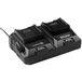 HÖGERT Technik Dubbele acculader 18 V Duo 8 A voor elektrisch gereedschap, snellader met twee oplaadpoorten, intelligente elektronica, led-display en actieve ventilator