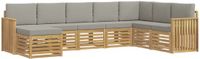 vidaXL Tuinset met 8 zitplaatsen, wit en lichtgrijs, polyester
