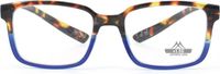 Montana MNR2A Leesbril met lange poten - Tortoise met blauw +2.00 - Nekhanger - Rechthoekig