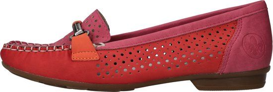 Rieker instapper dames roze/rood maat 39