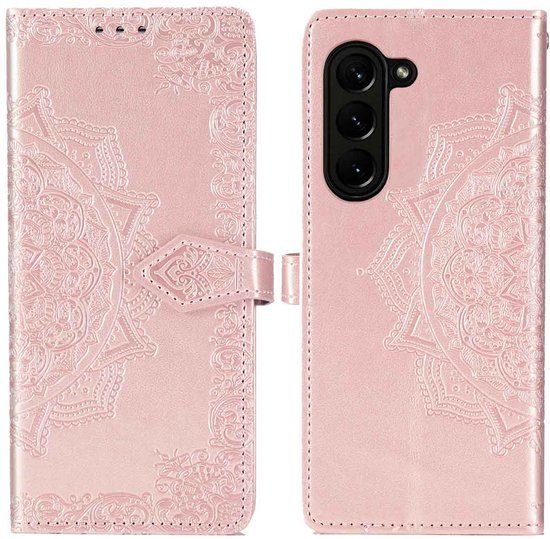 imoshion Hoesje - Geschikt voor Samsung Galaxy Z Fold 6 - Mandala Bookcase - Rosé Goud