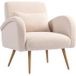 Coussin lombaire amovible fauteuil moderne salon beige tissu teddy 77x77x83 cm