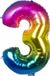 Boland Folieballon '3' Regenboog (86 cm) - Cijferballon