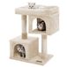 Feandrea Poteau griffoir, PCT61M, taille L, 84 cm, pour grands chats jusqu'à 7 kg, grande plateforme, 2 cavités, troncs en sisal, beige