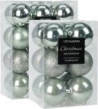 Christmas Decoration Koopman International Kerstballen - 28 stuks - 5 en 6 cm - Mintgroen - Kunststof