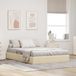 Maison Exclusive Lit plateforme Ottoman avec rangement, couleur crème, 140 x 200 cm, revêtement en tissu