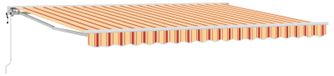 Store-en-soleil électrique 4 x 3 m jaune et orange rayé