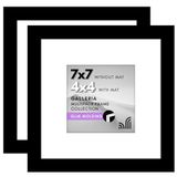Americanflat 7x7 fotolijst met gepolijst plexiglas - Set van 2 - zwart