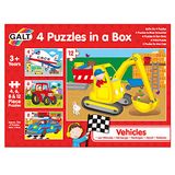 Galt Toys, 4 Puzzles in a Box - Vehicles, Jigsaw Puzzle for Kids, Ages 3 Years Plus
