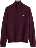 Gant Half Zip Rood Lamswollen trui met korte rit 87313/667