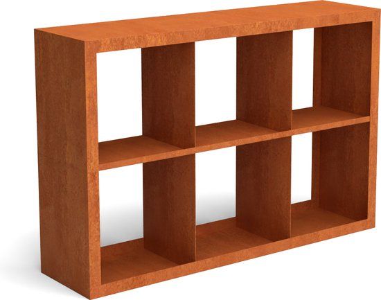 Geroba Egura Cortenstaal Houtopslag Onderverdeling 6 Vakken 1500x385x1000 mm