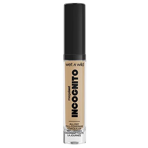 Wet n'Wild Megalast Incognito Full-Coverage Concealer, Naadloos en Rijk aan Pigmenten, Medium tot Volledige Dekking, Matte Finish, Voedende en Hydraterende Formule, met Shea Butter, Medium Honey