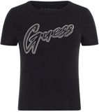 Guess Dames-T-shirt Rib met siersteentjes