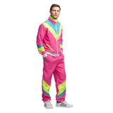 Boland - Trainingspak Retro dude neonroze (S) - Volwassenen - Hippie - 80's & 90's - Disco