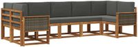 vidaXL - Hoek loungeset - 7 zitplekken - Acacia hout - Natuurlijk en antraciet
