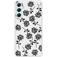 Samsung Bedrukt siliconen hoesje compatibel met Galaxy A24 4G Roses noires