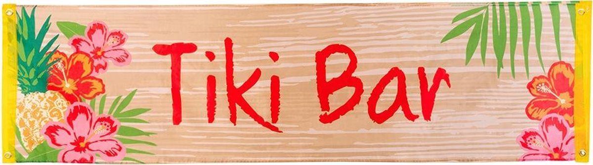 Boland Tiki Bar Banner - 50 x 180 cm - Polyester - Strandfeest Decoratie